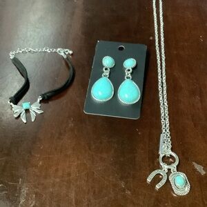 Turquoise and Silver Jewelry Set